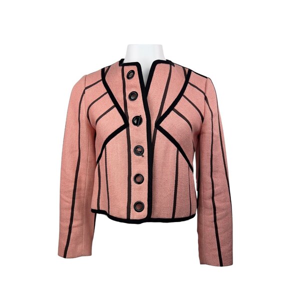 Sandro Peach Blazer with Black Trim - Picture 1 of 2